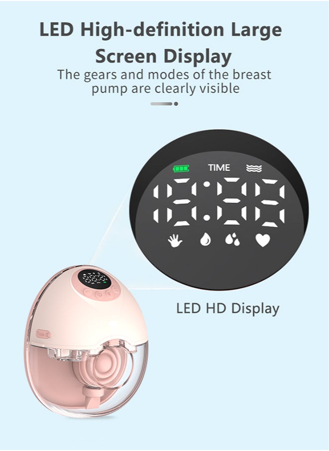 Wearable Electric Breast Pump with Voice Broadcast, Hands Free Breast Pump 4 Mode & 12 Levels, Breast Pump Low Noise with Smart LED Display