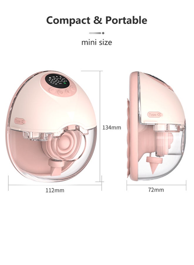 Wearable Electric Breast Pump with Voice Broadcast, Hands Free Breast Pump 4 Mode & 12 Levels, Breast Pump Low Noise with Smart LED Display