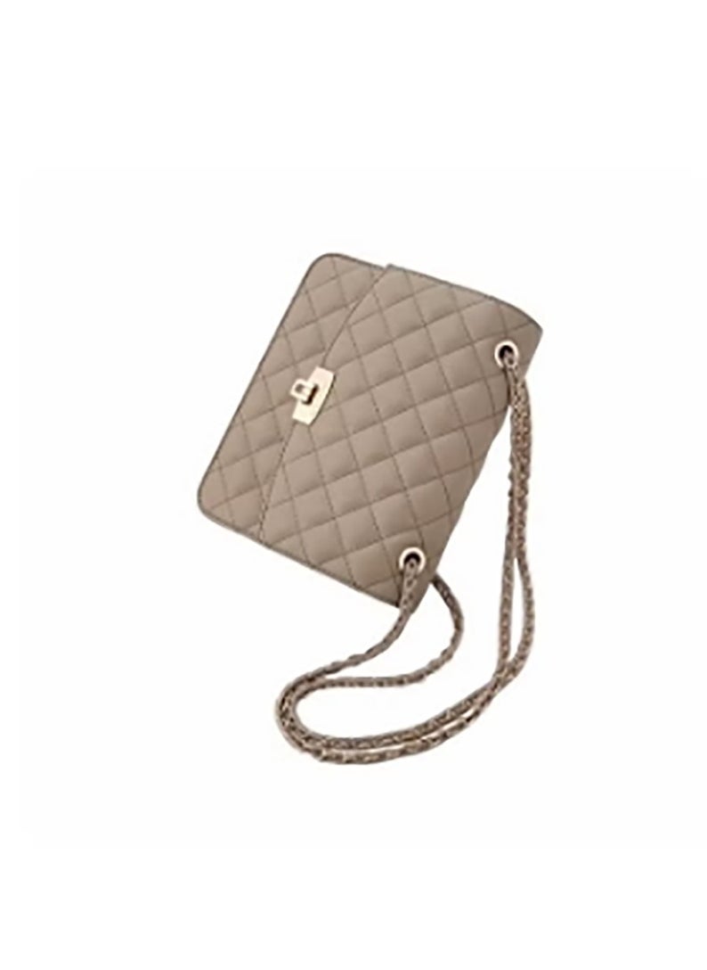 Quilted Chain Strap Bag & Shoulder Bag - Taupe