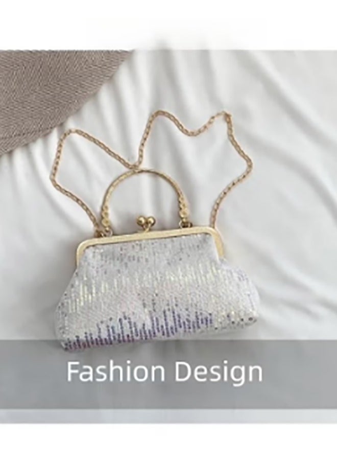 Evening Bag - Small Clutch Purses for Women Wedding - Women's Evening Handbags - Women's Clutch Handbags Formal Crossbody Evening Clutch - Sparkly Womens Clutch Purse Pearl Shimmer