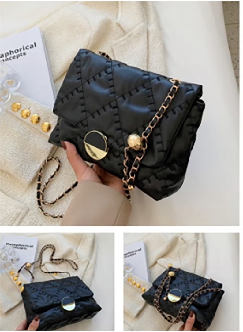 Women's New Simple Shoulder Bag, Ladies Trendy and Versatile Chain Tote Bag Handbag Clutch Bag Carrying Bag, Textured PU Leather Underarm Bag Crossbody Bag Sling Bag Side Bag