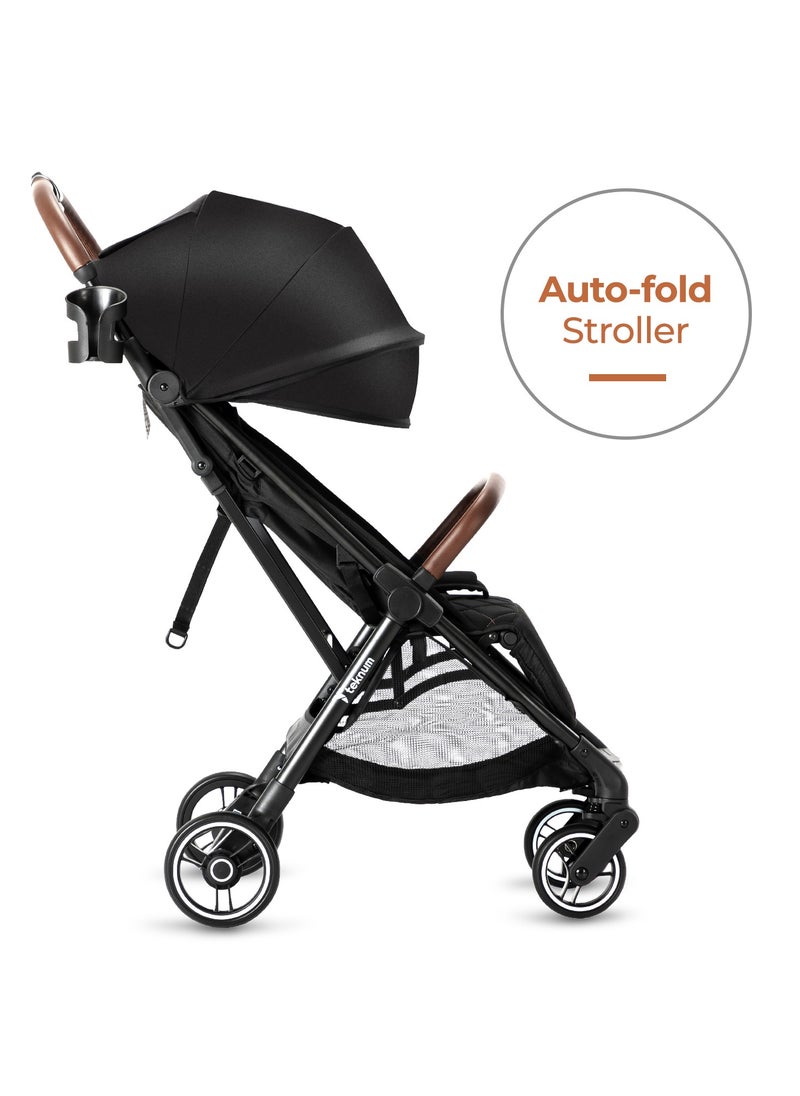 Teknum Travel EXPLORER 2 Auto Fold Stroller  with Grey Dad's Diaper Hand Bag - Black