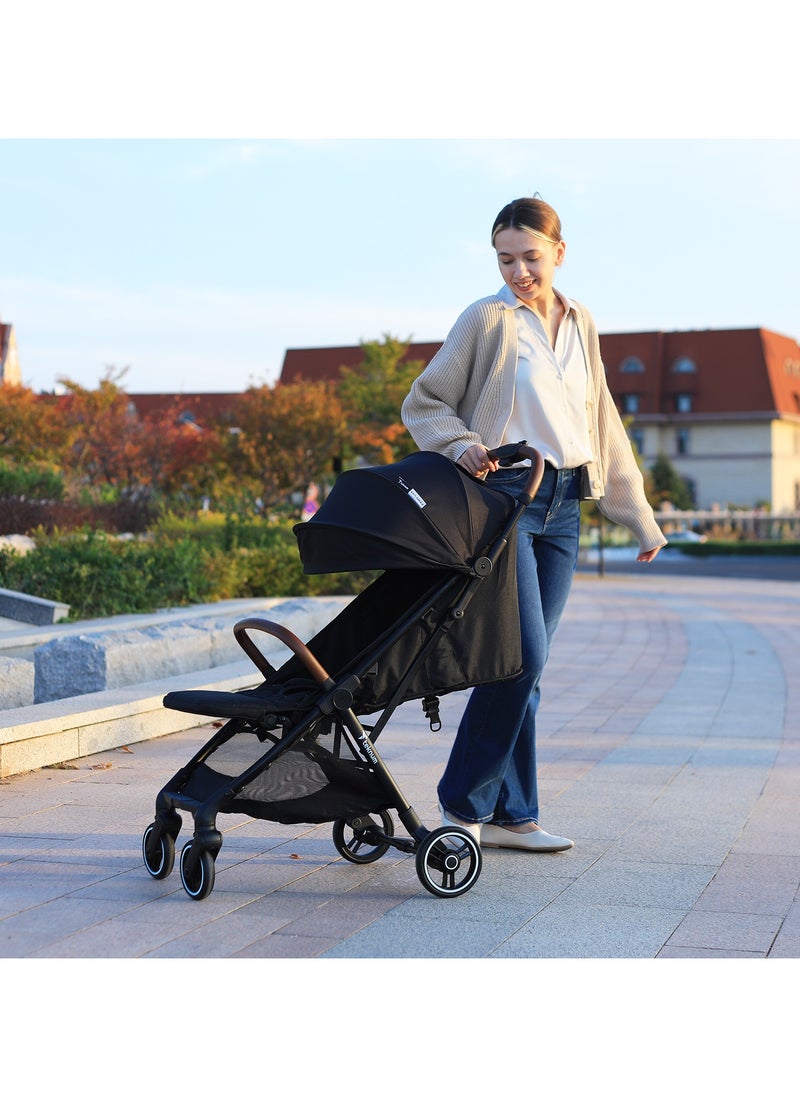 Teknum Travel EXPLORER 2 Auto Fold Stroller  with Grey Dad's Diaper Hand Bag - Black