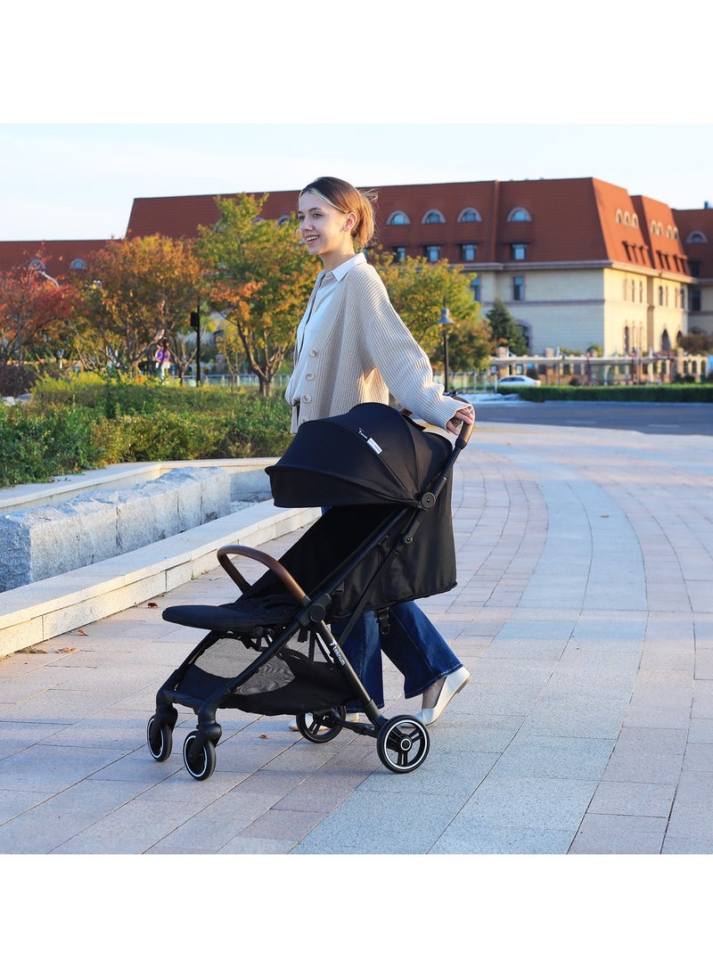 Teknum Travel EXPLORER 2 Auto Fold Stroller  with Grey Dad's Diaper Hand Bag - Black