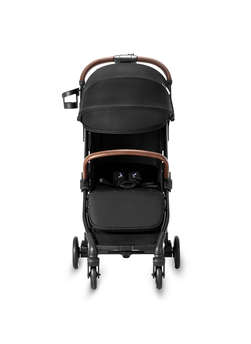 Teknum Travel EXPLORER 2 Auto Fold Stroller  with Grey Dad's Diaper Hand Bag - Black