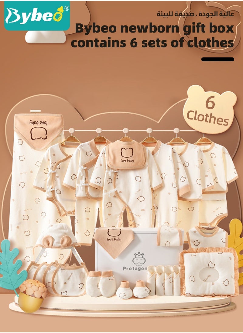 30PCS Newborn Baby Gifts Set, Newborn Layette Gift Set, Baby Clothes Accessories Set for Boys and Girls, Premium Cotton, Perfect Gift Box with Beautifully Gift Box for Spring Summer Autumn Winter