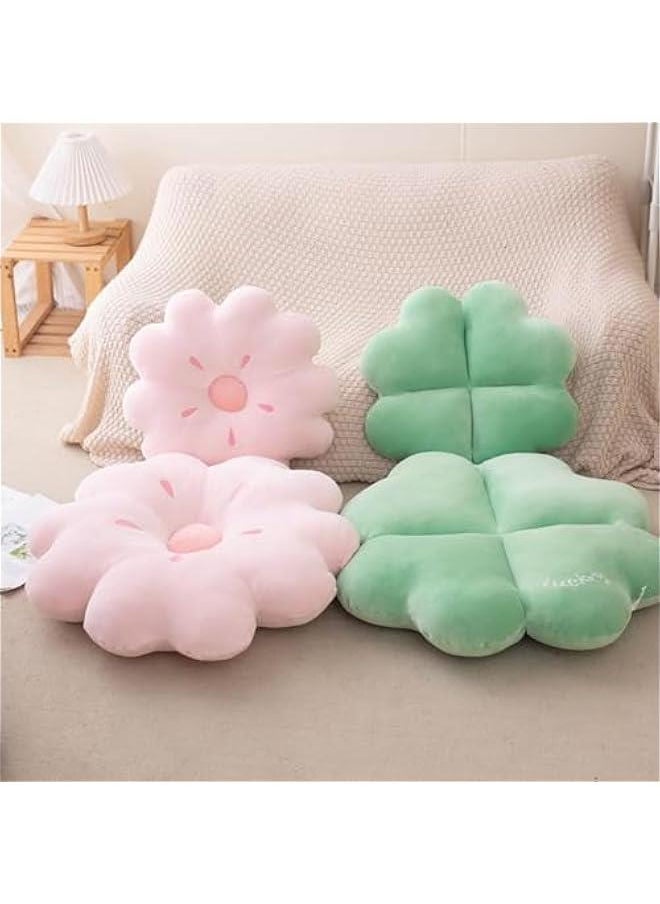 Four-Leaf futon Cushion Reading Rest Cushion Cherry Blossom Living Room Throw Pillow (17.7in, Sakura)