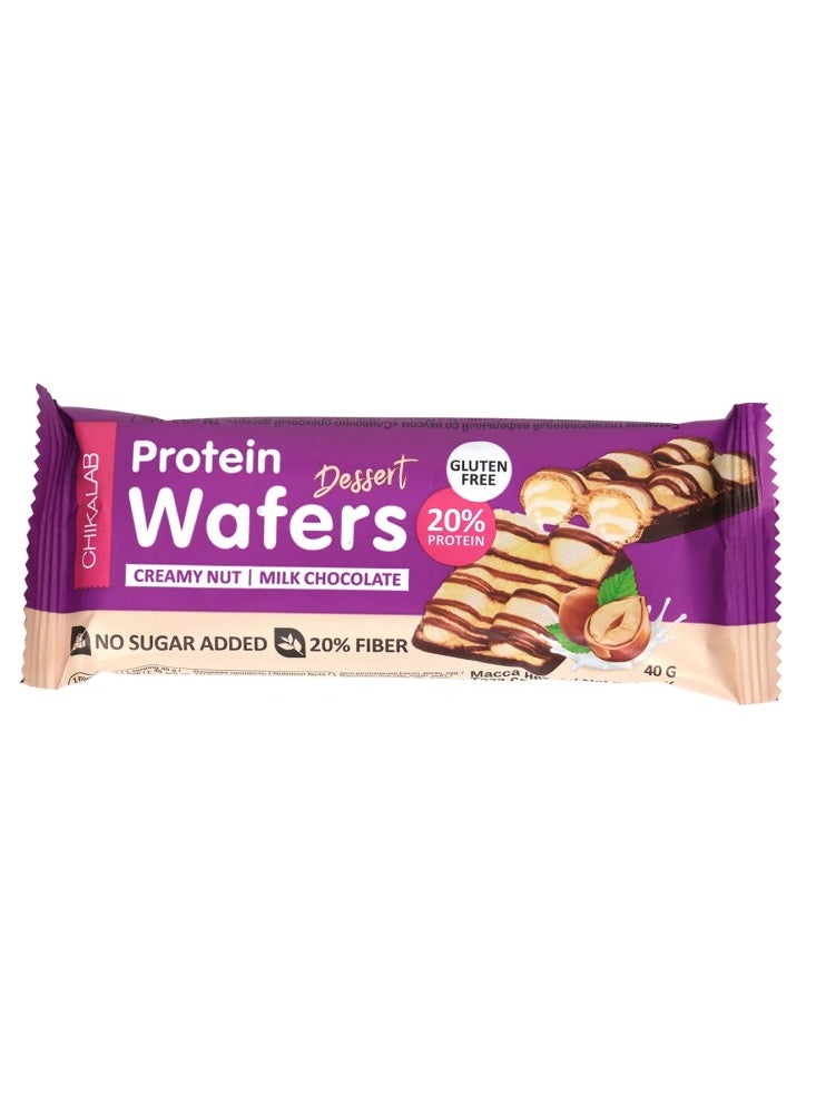 Protein Wafers Creamy Nut+Milk Choco 40g pack of 12