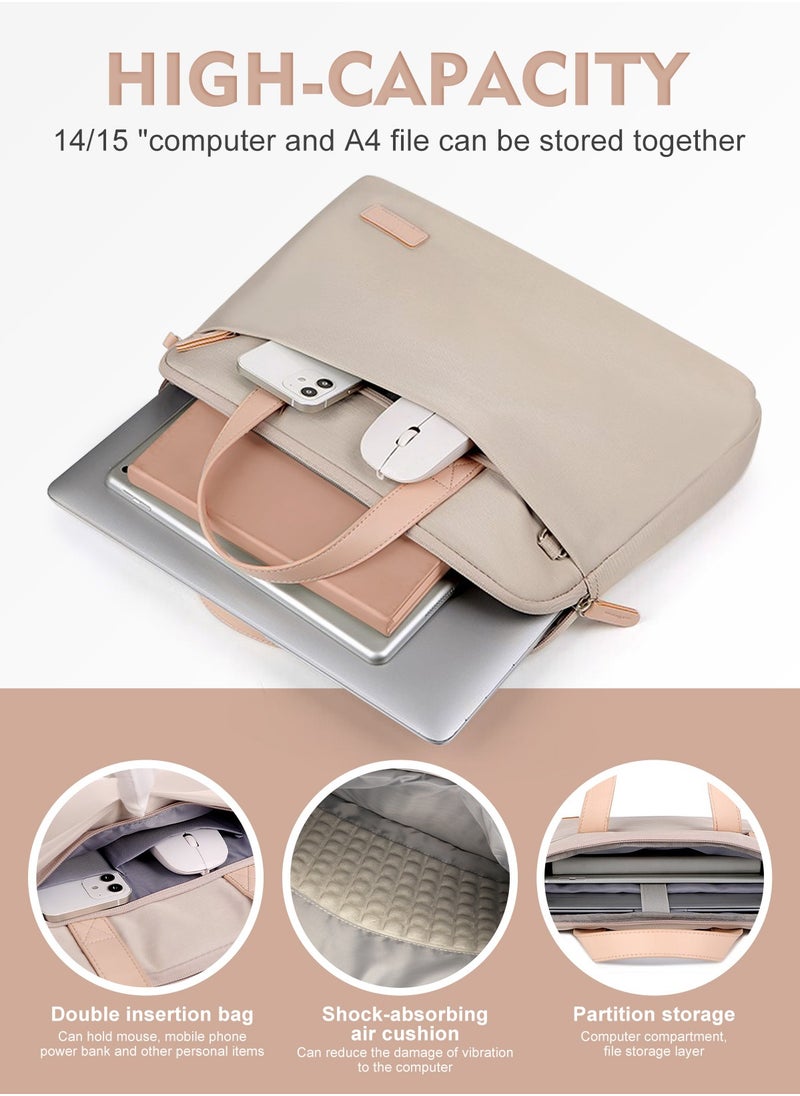 Laptop Bag 15.6 Inch for Women Men Shoulder Bag with Cable Organize Bag Waterproof Laptop Sleeve Case Business Briefcase College 14-15.6 Inch Laptop Carrier