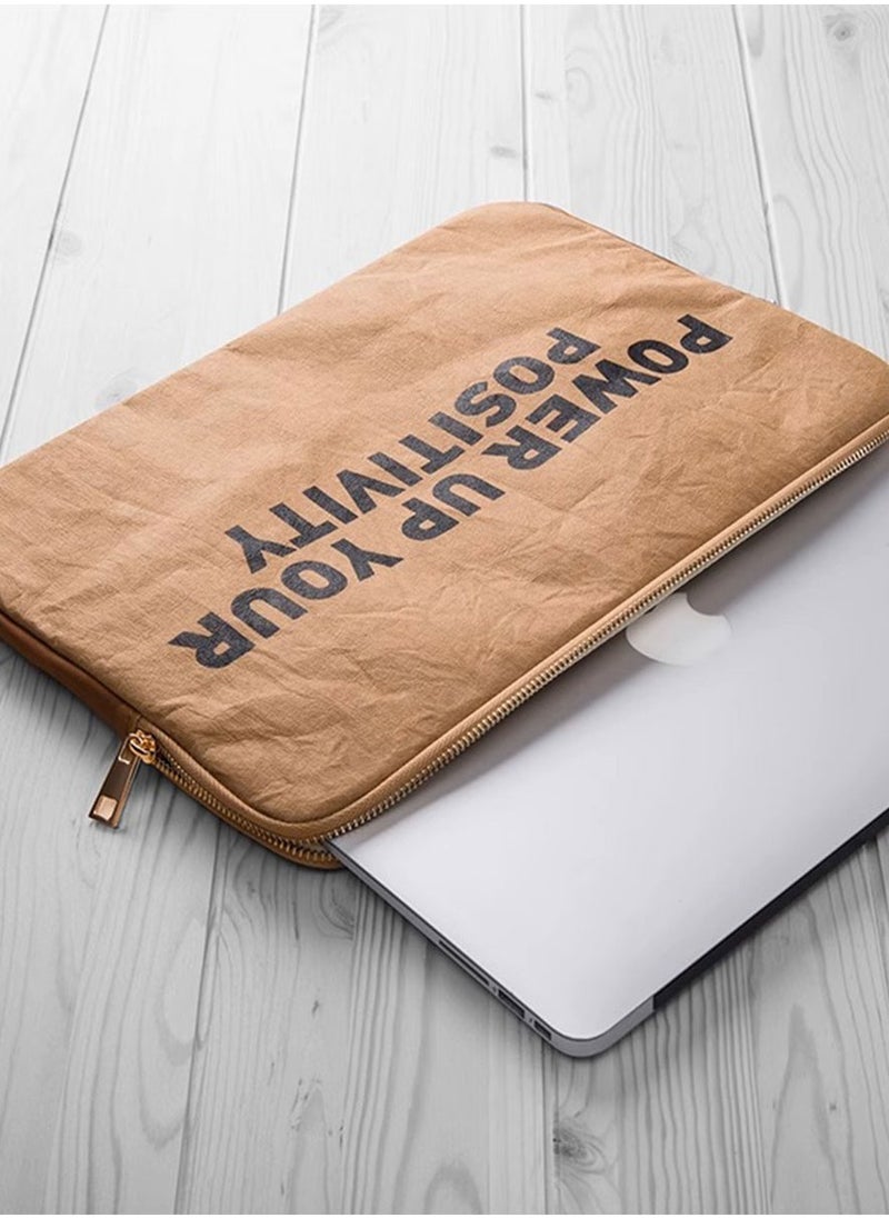 14 inch 13.3 laptop liner kraft paper computer bag retro original simple letters literary lightweight and thin