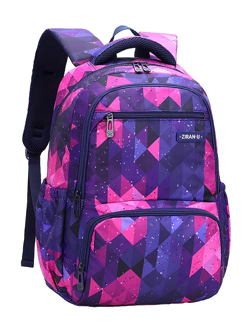 Kids Backpack Purple Rhombus Backpacks Purple - Durable Lightweight Bookbag with 6 Main Compartment Front Utility Pocket with Built-in Organizer - Premium Backpack Ages 8-12