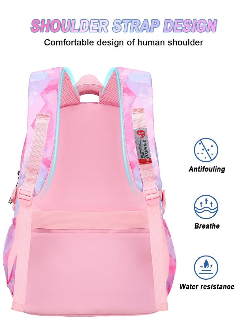 Kids Backpack Purple Rhombus Backpacks, Purple - Durable, Lightweight Bookbag with 6 Main Compartment, Front Utility Pocket with Built-in Organizer - Premium Backpack Ages 8-12