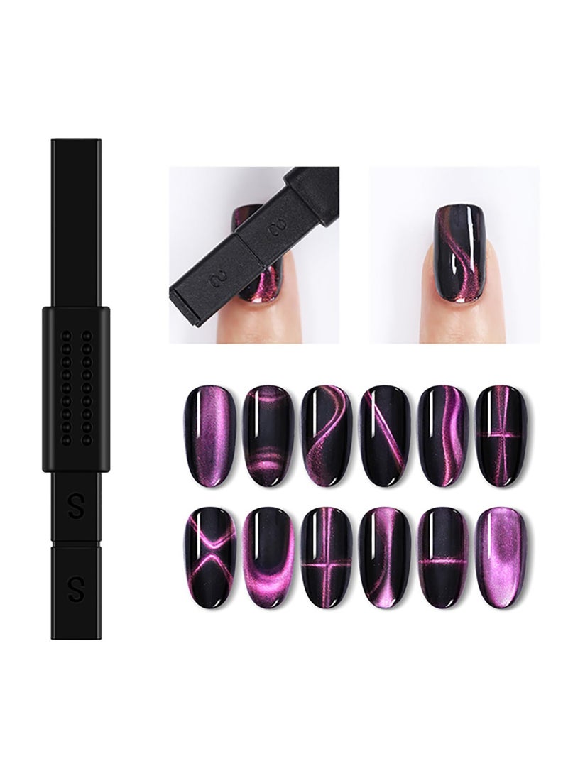 3pcs Nail Magnet Cat Eye Magnet for Nails, Magnetic Gel Nail Polish, Double-Head Nail Magnets Wand, Magic Stronger Magnet Stick Manicure Tool for Cat Eye Gel Polish DIY Nail Art