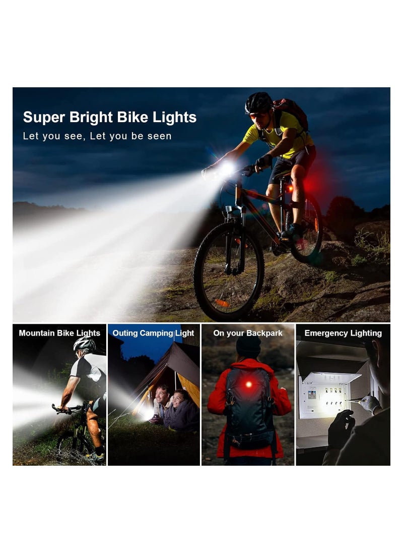 5000 Lumens Super Bright 3-LED Bike Lights for Night Riding, USB Rechargeable Headlight with 6 Modes, Ideal for Rainy and Foggy Days, Perfect for Adult MTB and E-Bikes.