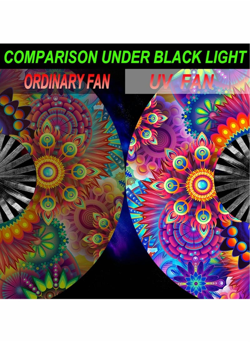 Rave Fan  Pride Fan and Festival Fan Large Folding Fan for Raves EDM Burlesque Pride Outfits for Women Men Festival Accessories Clack Fan Hand Fan