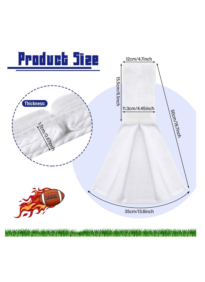 Football Towel Cotton Sports, Football Field Towel with Closure, Pitching Sweat Towel for Football Gym, Men Women Accessories, White, 2 Pcs
