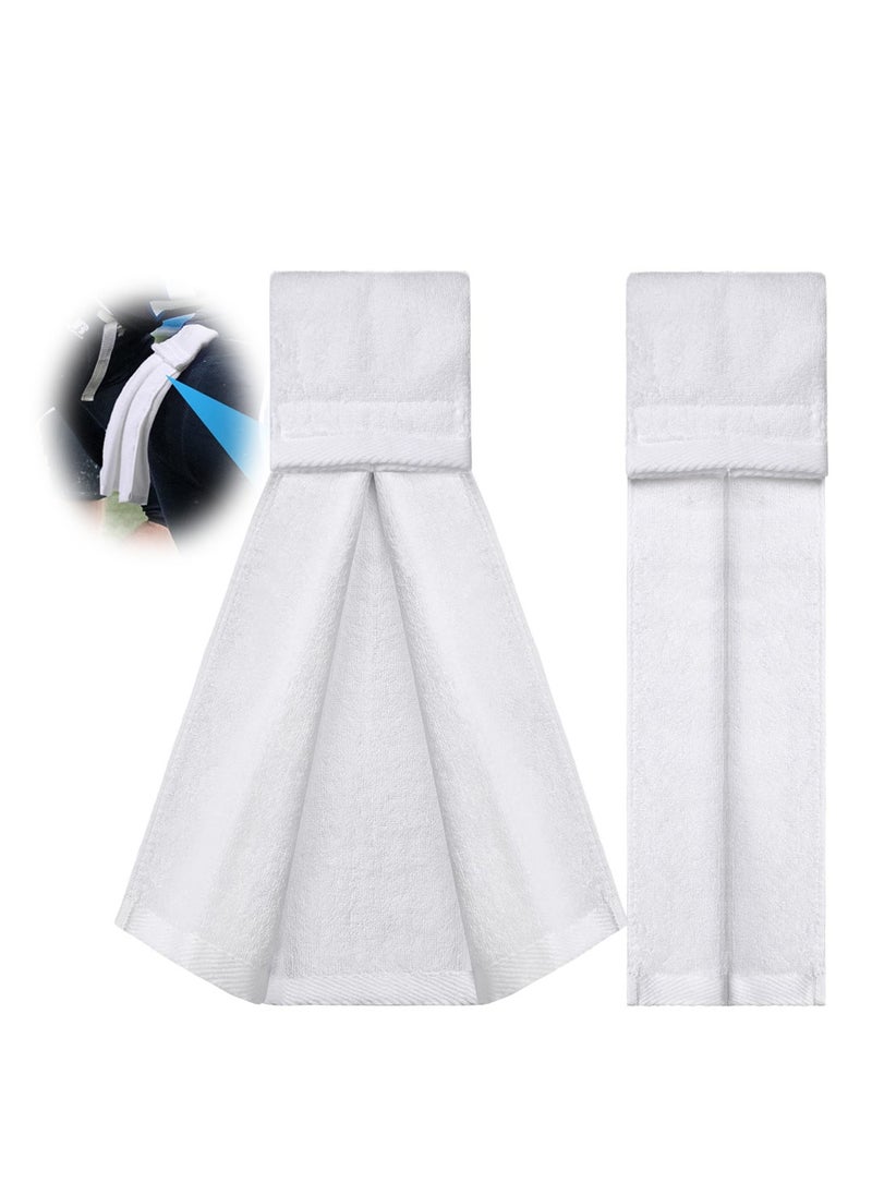 Football Towel Cotton Sports, Football Field Towel with Closure, Pitching Sweat Towel for Football Gym, Men Women Accessories, White, 2 Pcs