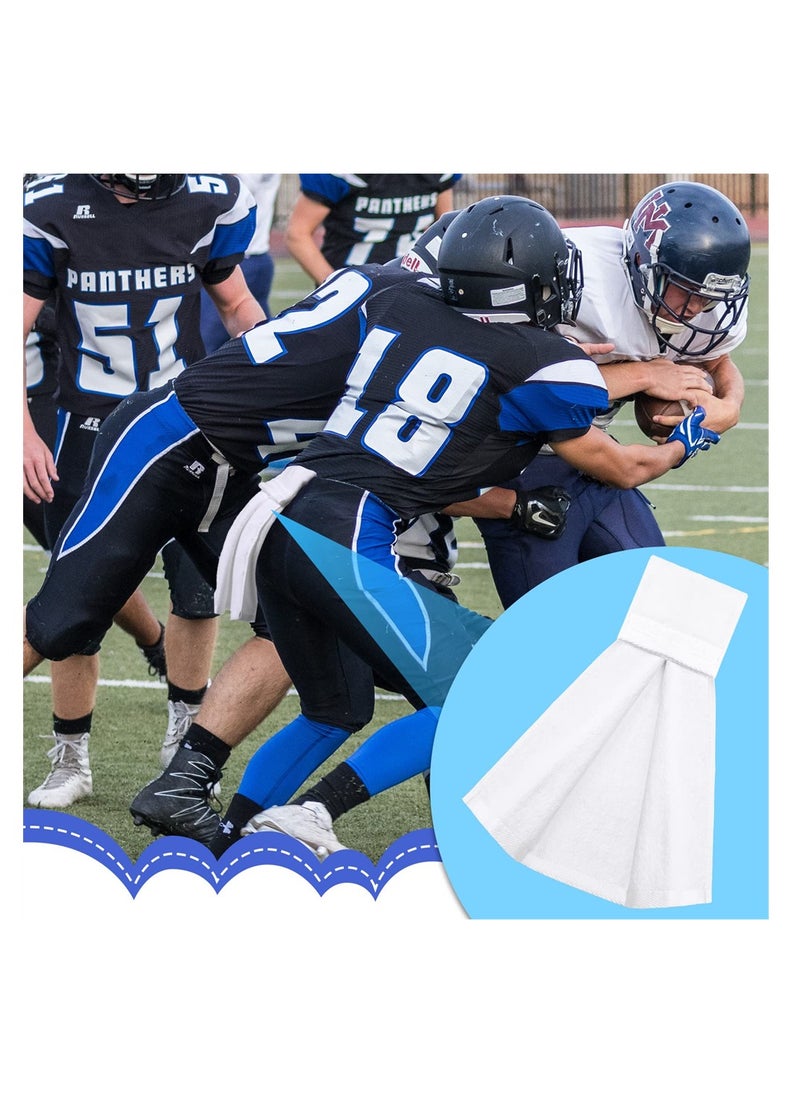 Football Towel Cotton Sports, Football Field Towel with Closure, Pitching Sweat Towel for Football Gym, Men Women Accessories, White, 2 Pcs