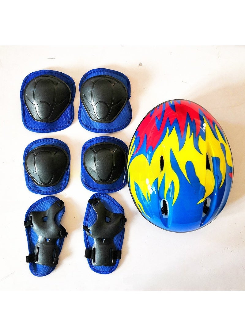 Kids Helmet Kneepad Safety Gear Set 4 Hole Powder helmet