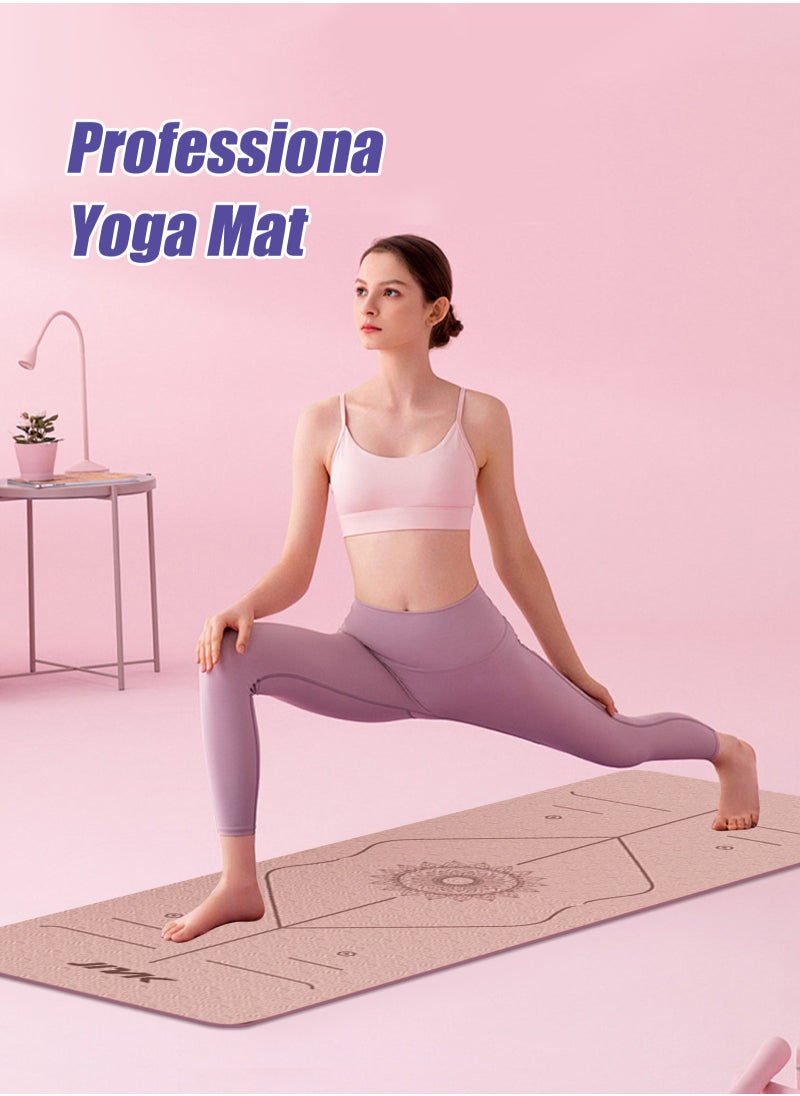 Yoga Mat Non Slip, Pilates Fitness Mats, Eco Friendly, Anti-Tear 8mm Thick Yoga Mats for Women, Exercise Mats for Home Workout with Carrying Sling and Storage Bag