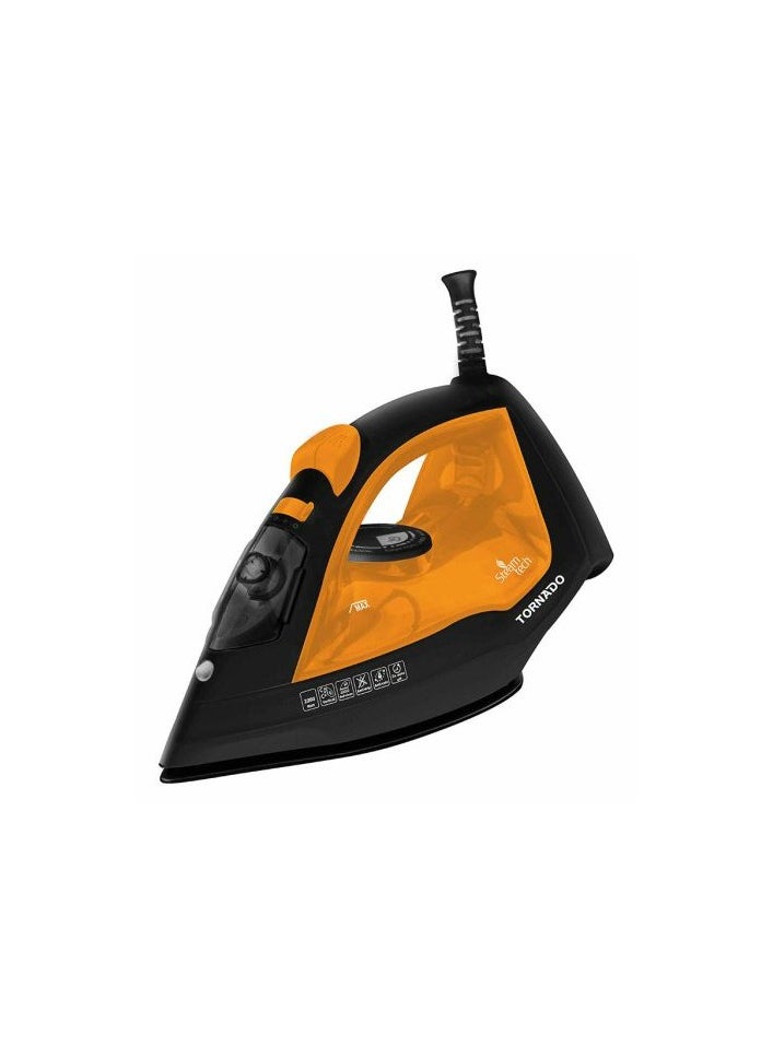TORNADO Steam Iron 2200 Watt Ceramic Soleplate Continuous Steam 300ML Blue/ Orange - TST-2200