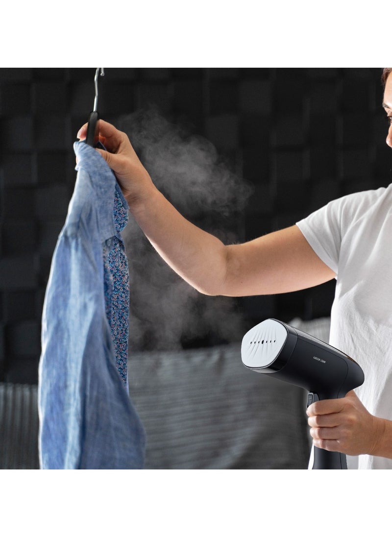 Steam Mate X 1500W Garment Steamer 300 mL with 15 Minutes Powerful Steaming and Overheat Protection / Vertical, Inclined & Flat Steaming / Anti-Dry Burning / Efficient 25g Steam Flow / Compact & Lightweight - Black
