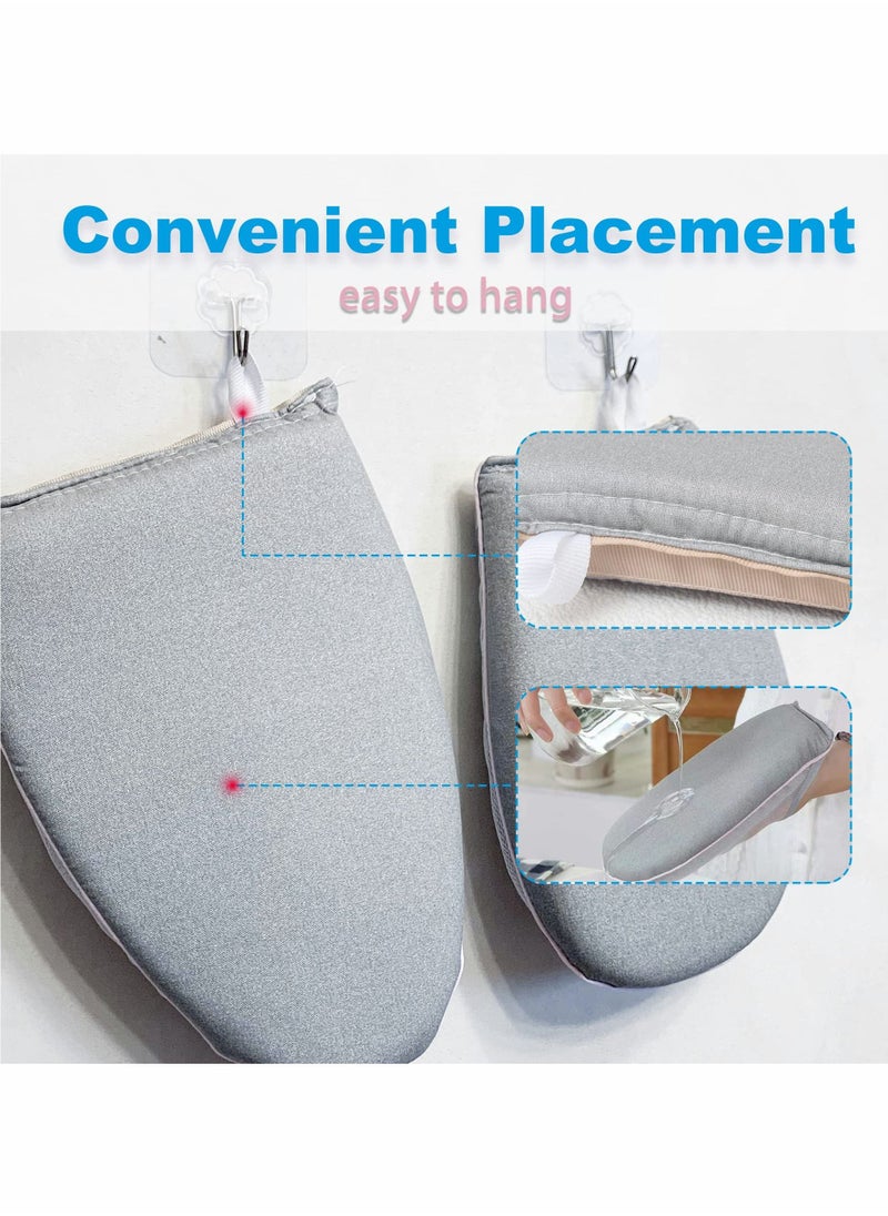 Steamer Glove, 2 Pcs Heat Resistant Protective Ironing Glove with Finger Loop for Clothes, for Ironing Board, Steam Iron Board, Hand-Held Ironing Board, Ironing Ironing Table Ironing Rack