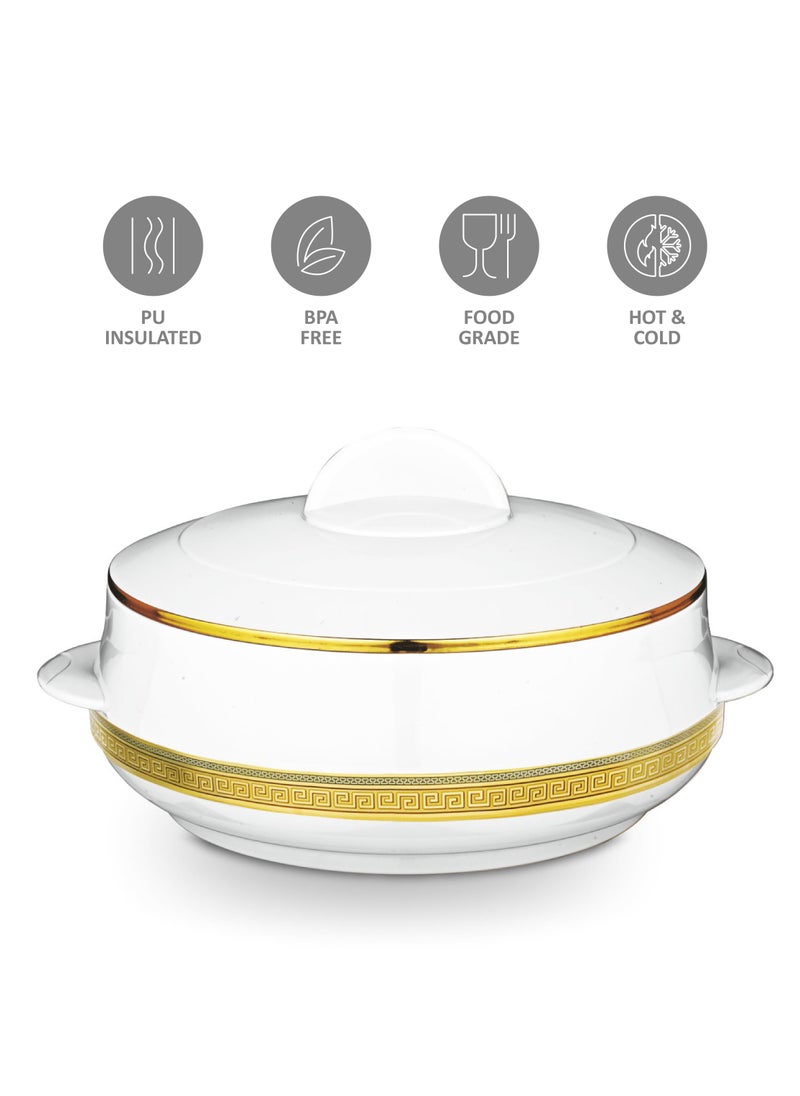 Champion Stainless Steel Insulated Casserole with Steel Lid  - 8000ML White