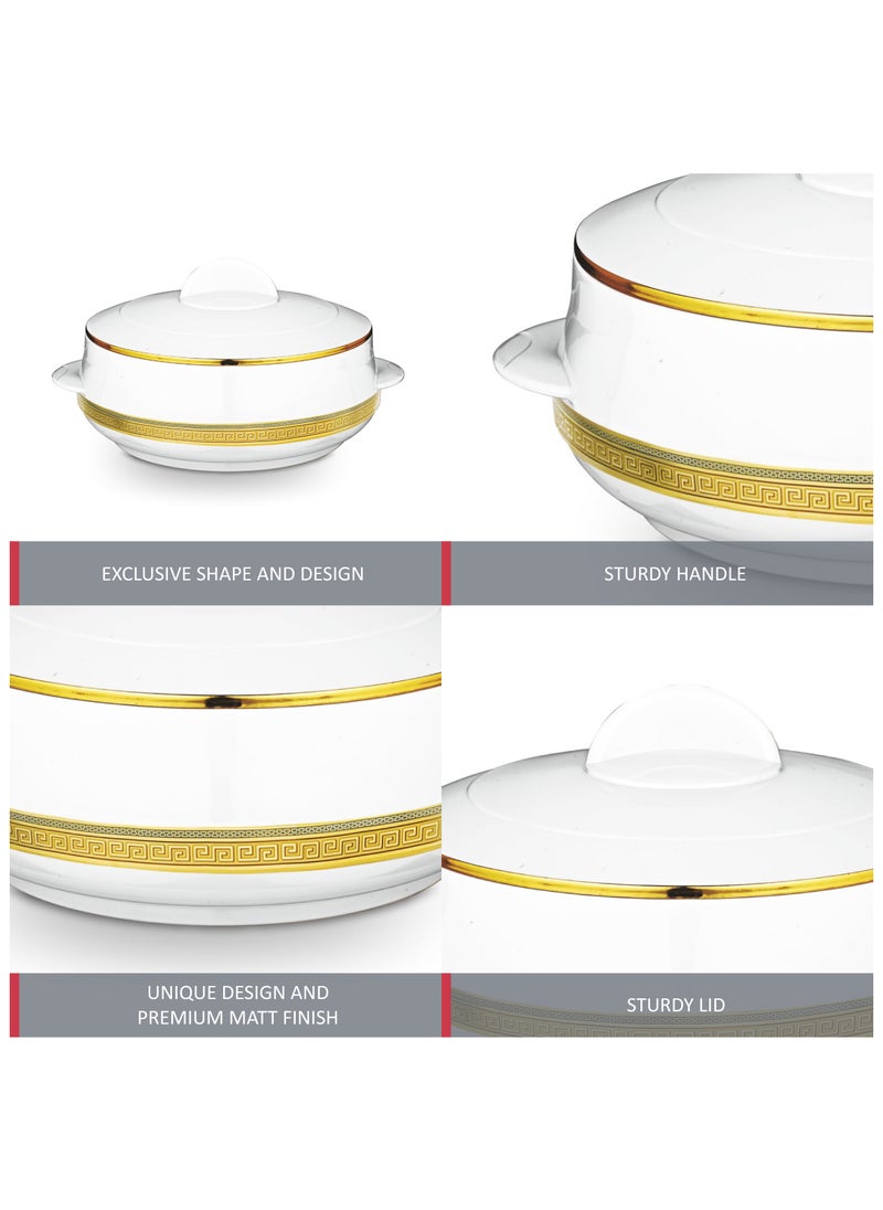 Champion Stainless Steel Insulated Casserole with Steel Lid  - 8000ML White