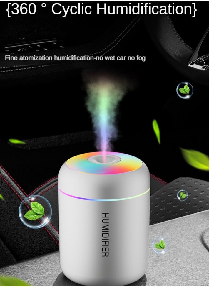 Car Essential Oil Diffuser, Home Humidifier,LED RGB Lighting,White