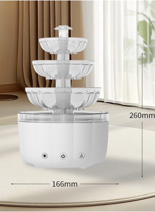 Fountain aromatherapy machine air fountain humidifier water drop essential oil diffuser spray fountain use at the same time suitable for large room bedroom lantern gift white