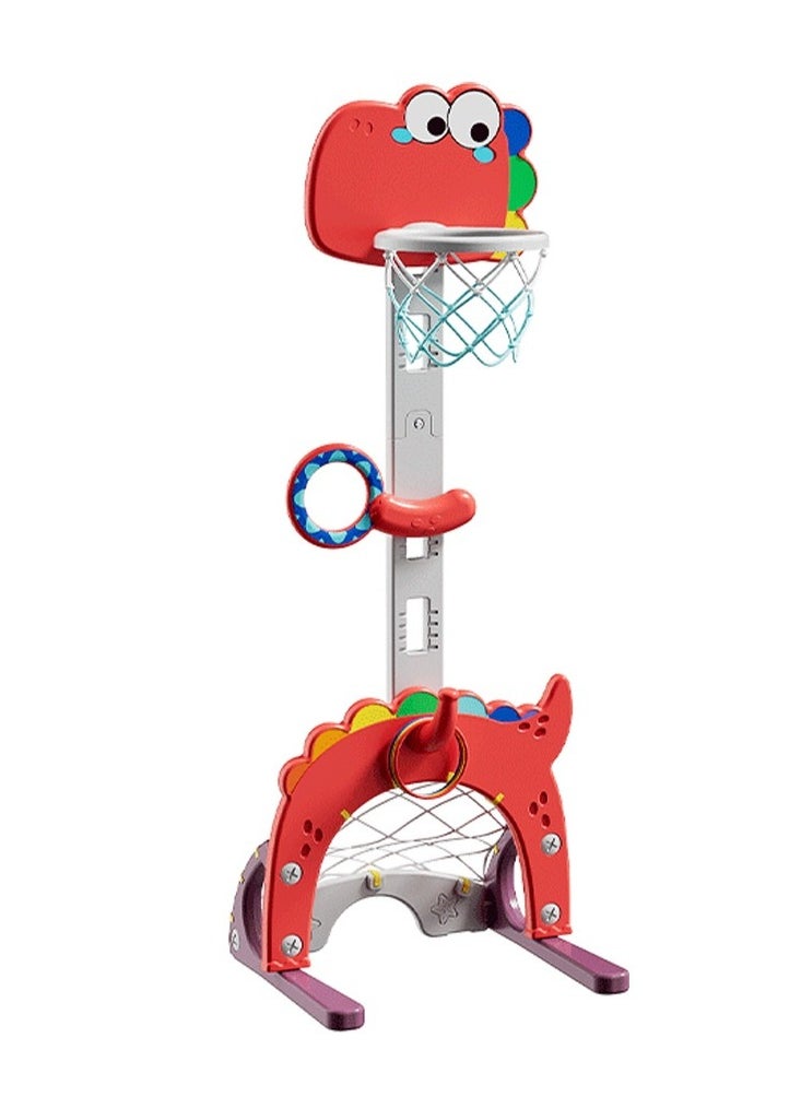 Indoor Adjustable Basketball Hoop 5 in 1 Toy Baby Physical Intelligence Basketball Rack Toy