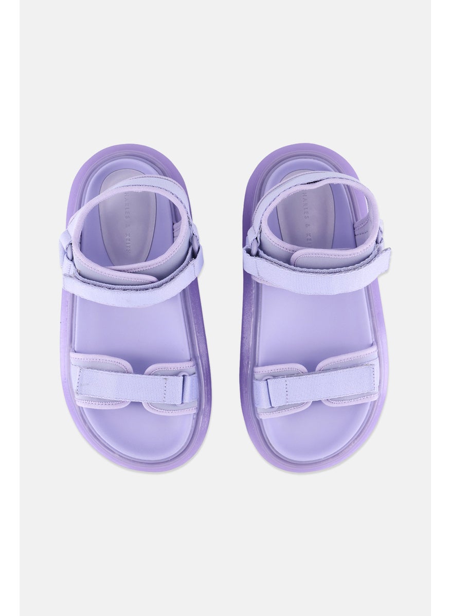 Women Velcro Closure Sandals, Lilac