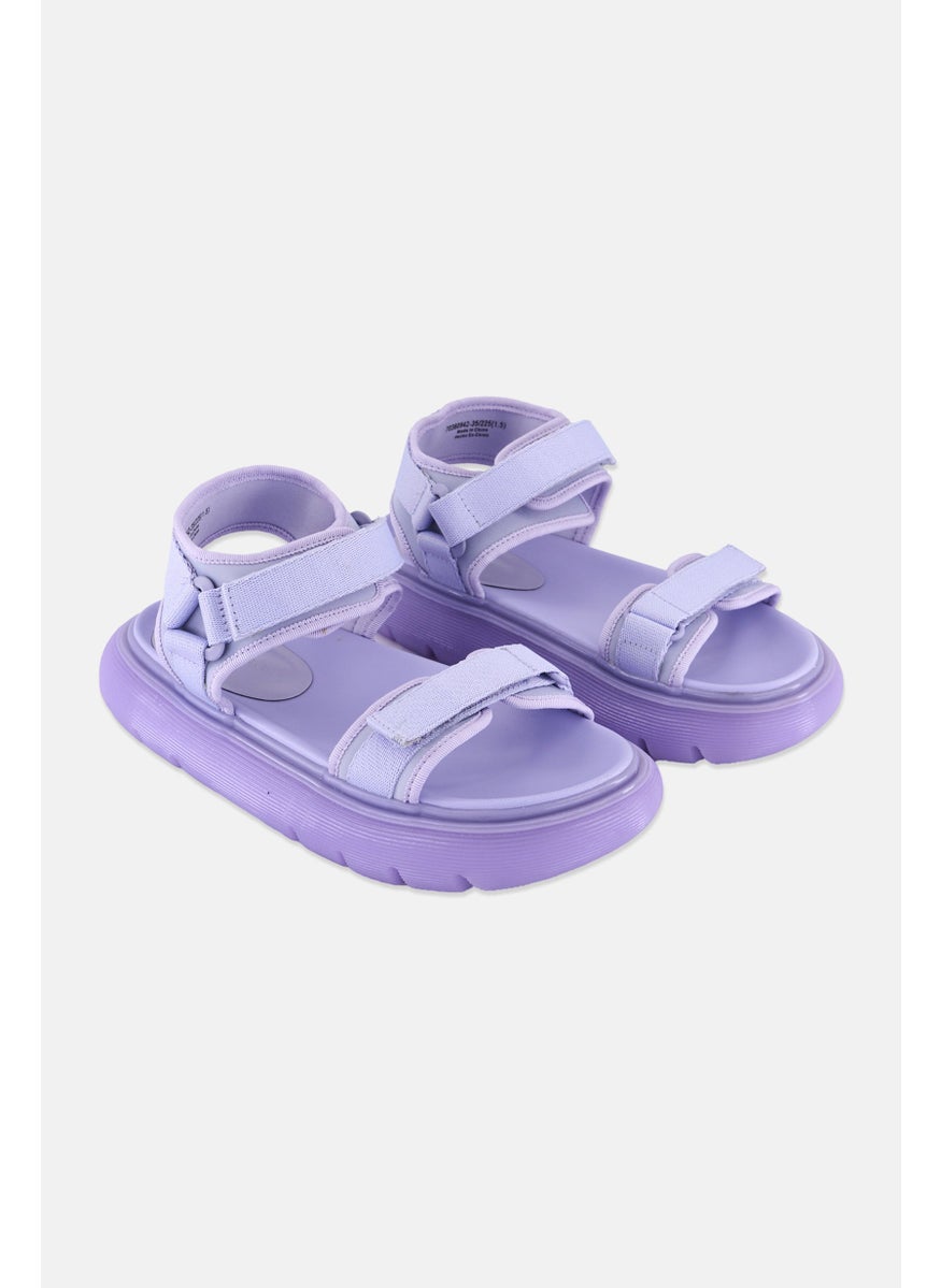 Women Velcro Closure Sandals, Lilac