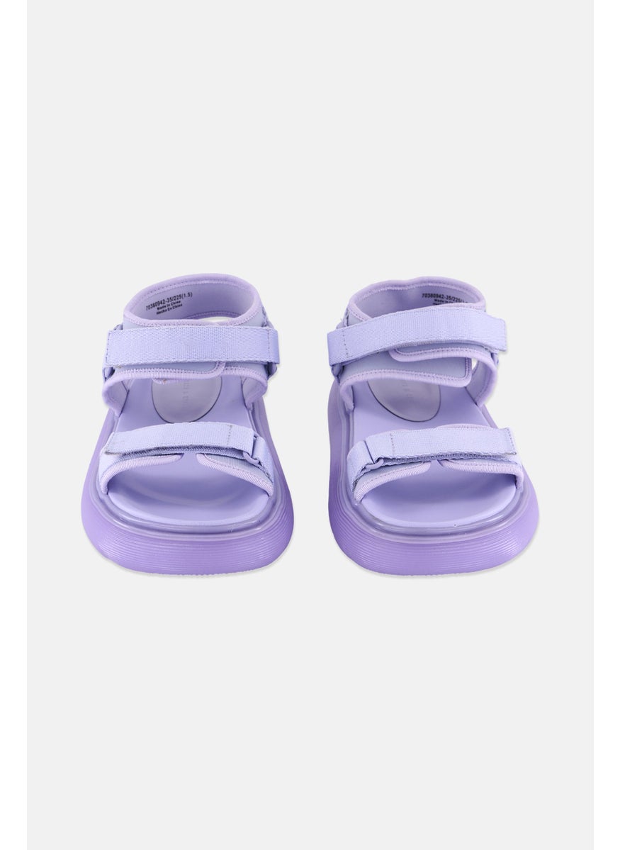 Women Velcro Closure Sandals, Lilac