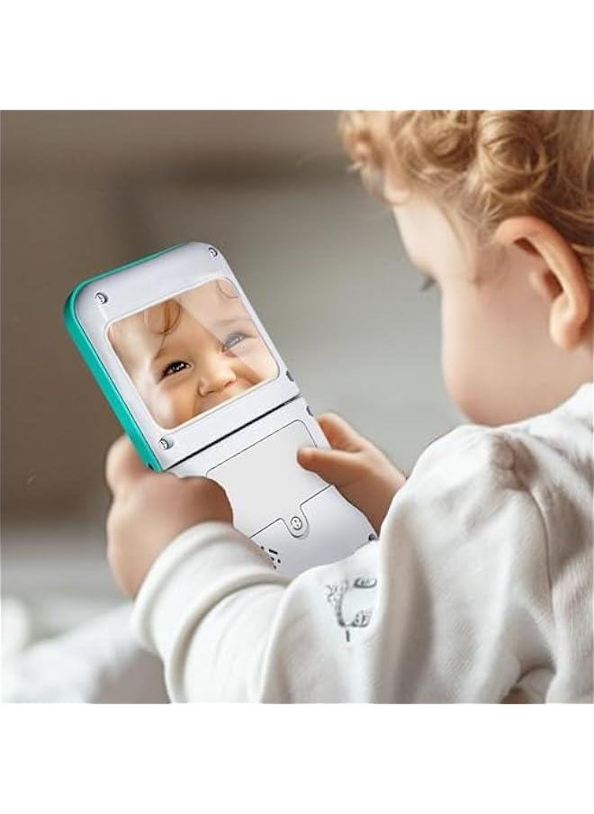 Baby Cell Phone Toy 6-12 Month, Toddler Flip Smartphone Pretend Play Mirror Sound, Kids Music Learning Montessori Travel Game, Infant Fun Birthday Gift 12-18M, Children Boy Girl 1 2 3 Yr