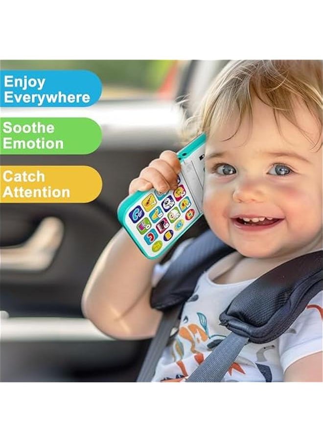 Baby Cell Phone Toy 6-12 Month, Toddler Flip Smartphone Pretend Play Mirror Sound, Kids Music Learning Montessori Travel Game, Infant Fun Birthday Gift 12-18M, Children Boy Girl 1 2 3 Yr