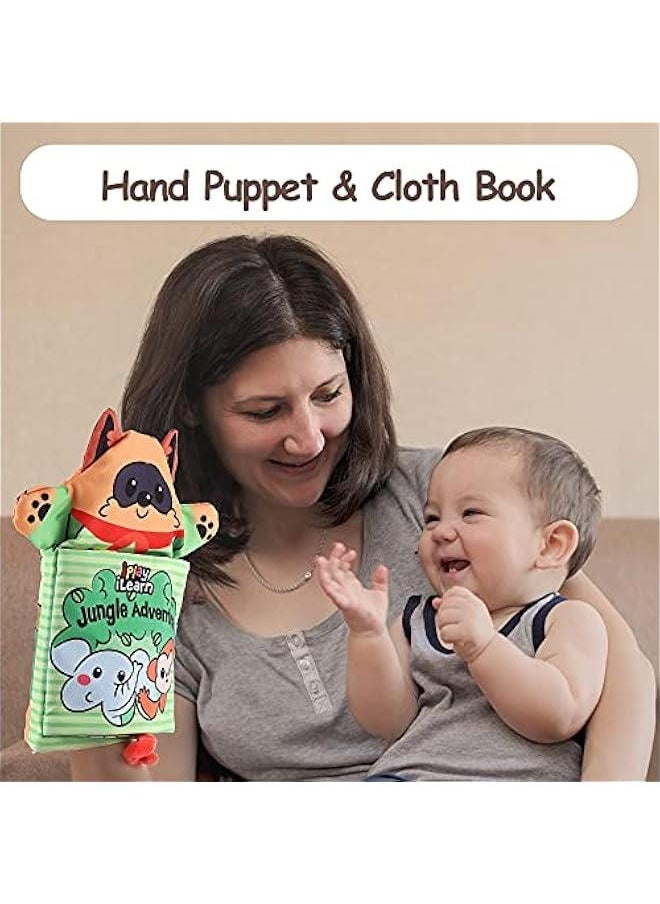 Soft Baby Books 1 Year Old, Babies Animal Cloth Book 6-12 Month, Infant Touch Feel Crinkle Book, Toddler Carseat Crib Bedtime Toy, Newborn Stocking Stuffer Gift 9 18M 2 3 Yr Kid Boy Girl