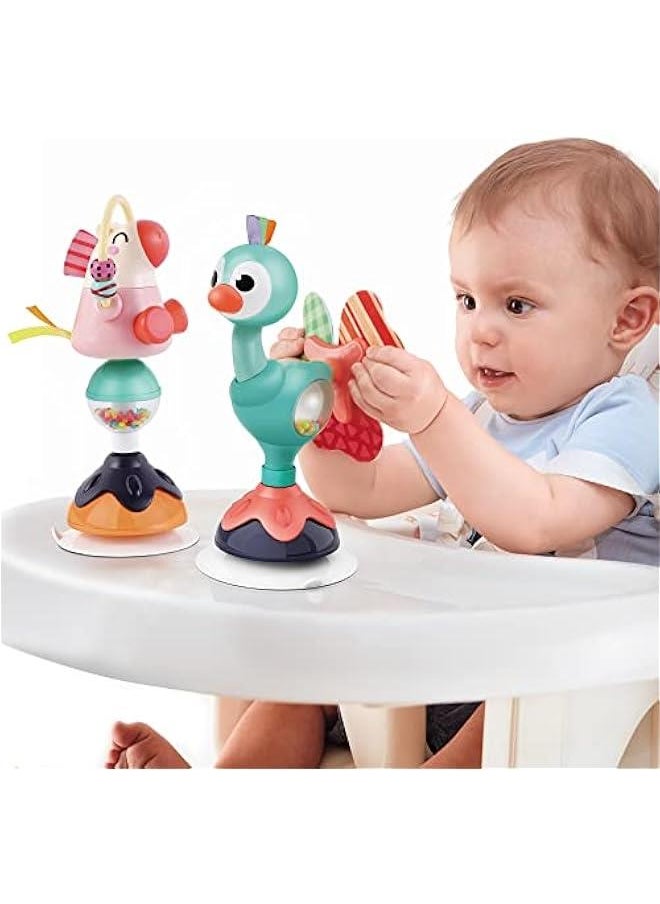 Baby Rattles Set, Infant High Chair Toys W/Suction Cup, Grab N Spin, Interactive Development Baby Tray Toy, Newborn Gifts for 6, 9, 12, 18, 24 Months, 1 2 Year Olds, Boys Girls Kids