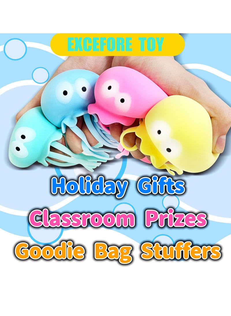 Stress Balls for Kids and Adults, Sea Animals Squeeze Toys, Dough Ball, Sensory Fidget Toy Anxiety Stress Relief Squeezing Balls Calming Tool, for Kids Party Favors, Octopus, 4 Color