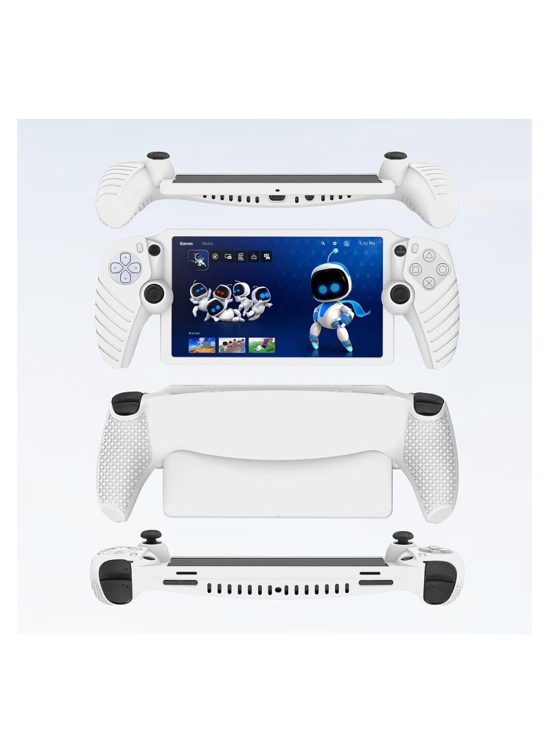 Protective Case for Playstation Portal, Silicone Case Cover All-Around Protection and Non-Slip Thumb Grips Accessories for Playstation Remote Player Playstation Portal Case (White)