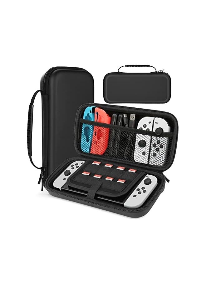 Case Compatible with Nintendo Switch/Switch OLED Protective Hard Portable Travel Carry Case Shell Pouch Compatible with Nintendo Switch Console and Accessories