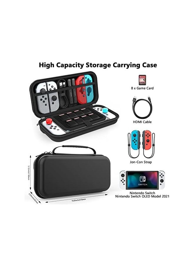 Case Compatible with Nintendo Switch/Switch OLED Protective Hard Portable Travel Carry Case Shell Pouch Compatible with Nintendo Switch Console and Accessories