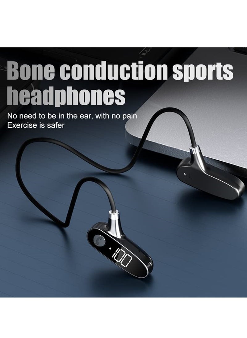 Bone Conduction Headphones Bluetooth Sports Open Ear Wireless Neckphone Headset Sweatproof With Mic For Cycling Running Driving Gym