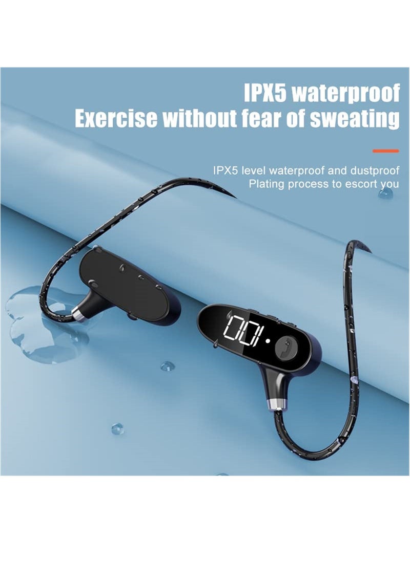 Bone Conduction Headphones Bluetooth Sports Open Ear Wireless Neckphone Headset Sweatproof With Mic For Cycling Running Driving Gym