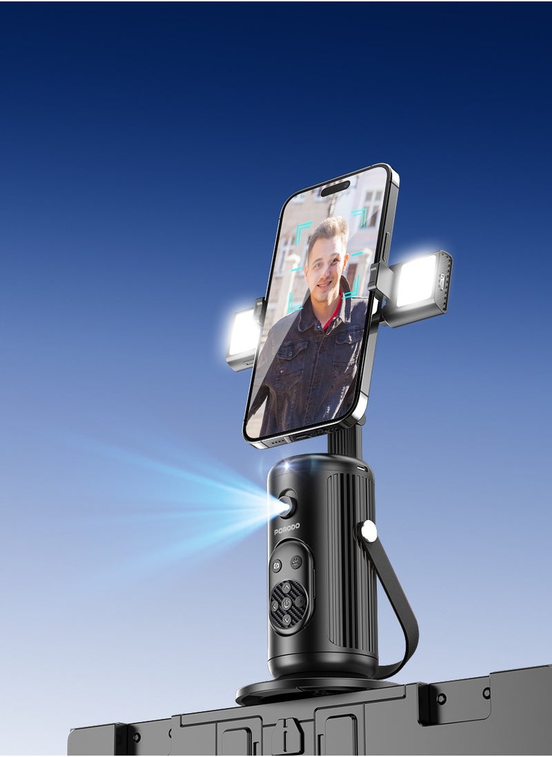 Face Tracking Smart Mount with  Detachable Fill Light and Gesture Control / Wireless Shutter - Black