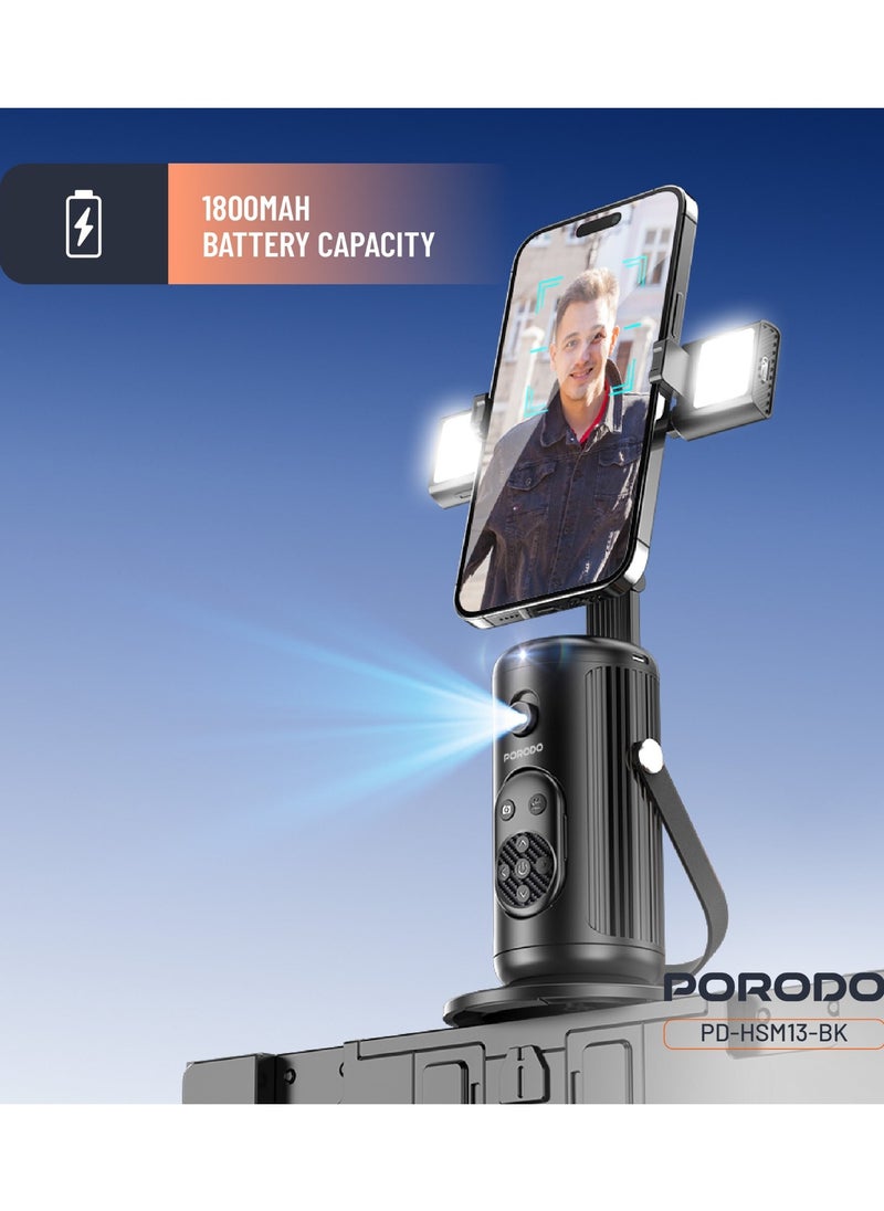 Face Tracking Smart Mount with  Detachable Fill Light and Gesture Control / Wireless Shutter - Black