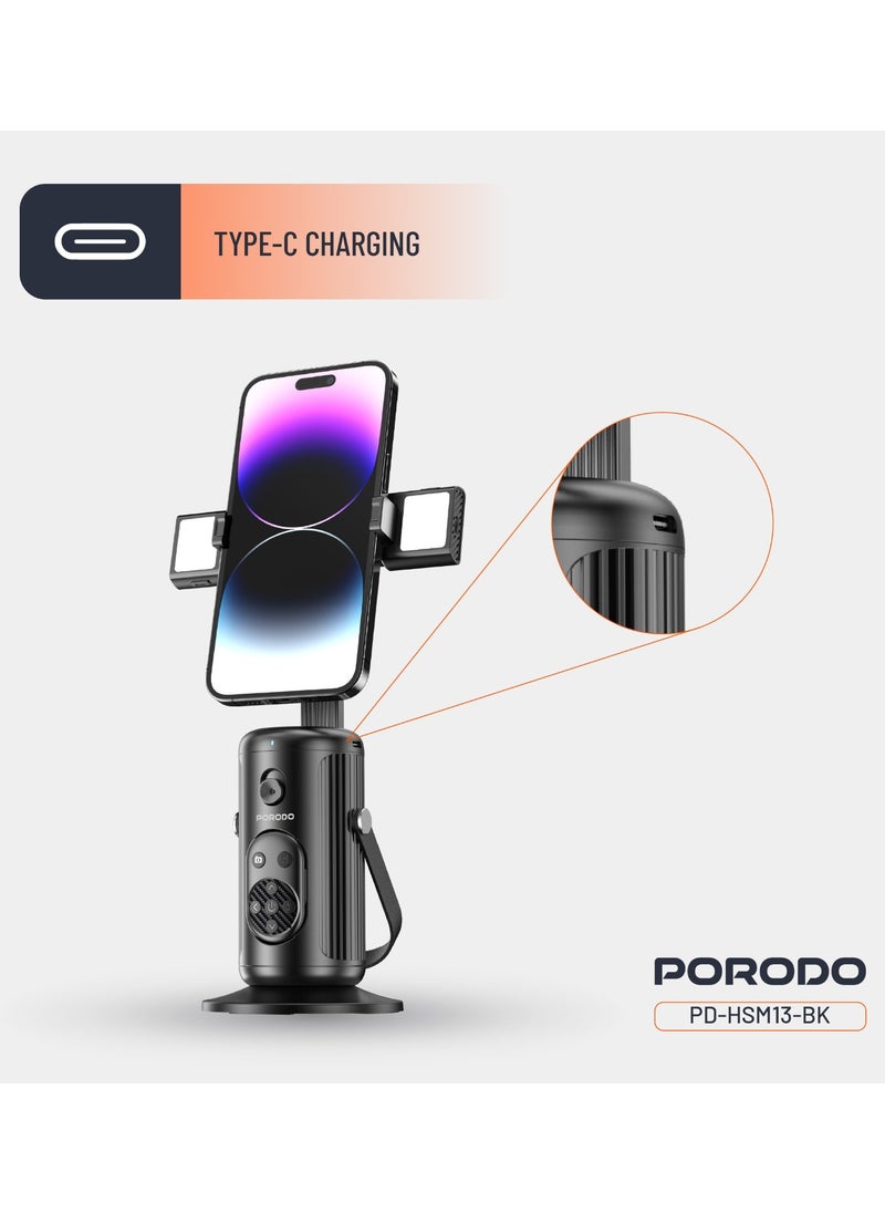 Face Tracking Smart Mount with  Detachable Fill Light and Gesture Control / Wireless Shutter - Black