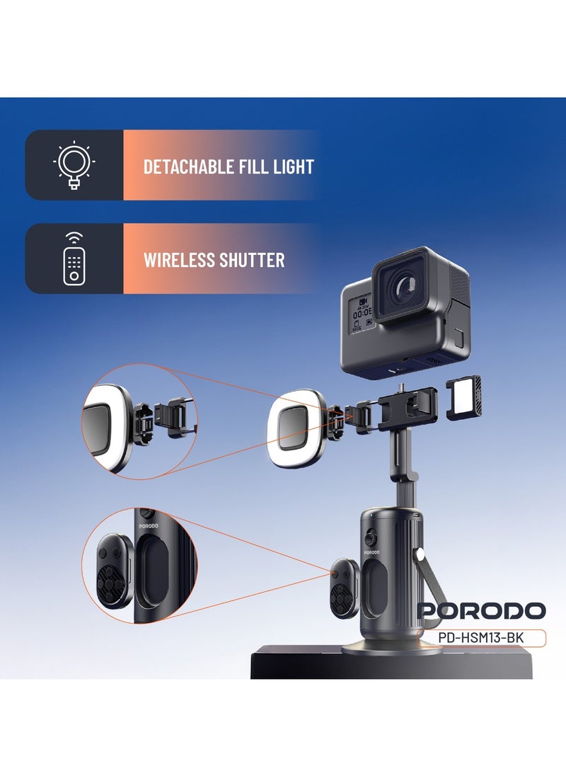 Face Tracking Smart Mount with  Detachable Fill Light and Gesture Control / Wireless Shutter - Black