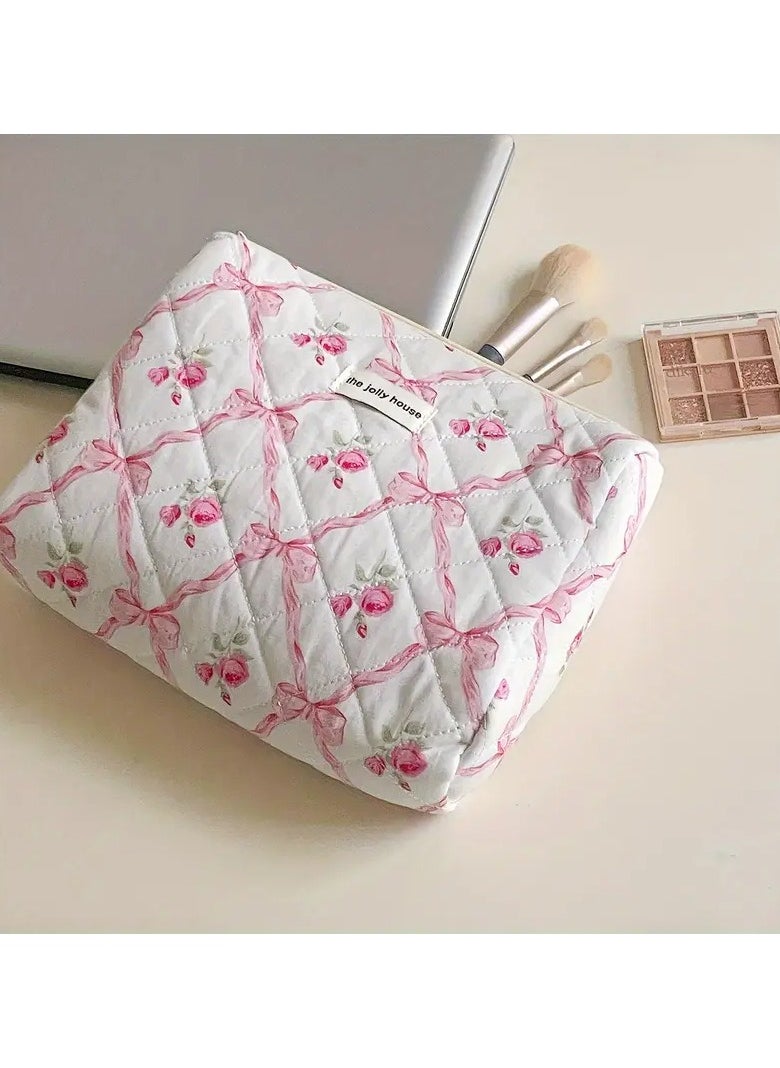 3pcs Makeup Bag With Soft And Compact Design, Large Capacity - Pink